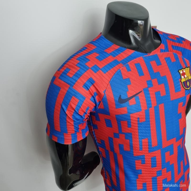 Barcelona 22/23 Pre-match Jersey Player Version Red and Blue