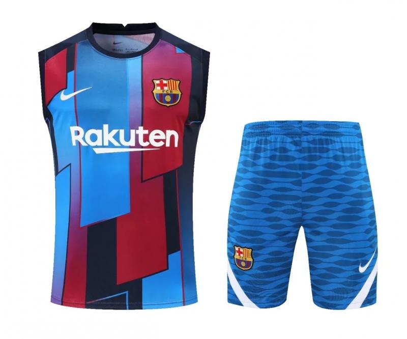 Barcelona 22/23 Pre-match Training Jersey Vest Red + Blue