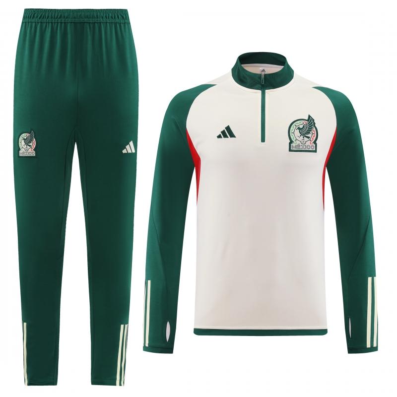 2022 Mexico White/Green Full Zipper Tracksuit