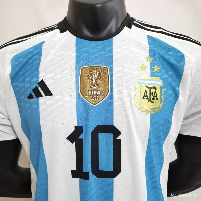 Argentina 22/23 home - Player Version - 3 estrellas - #10 Messi - WC Champion Patch