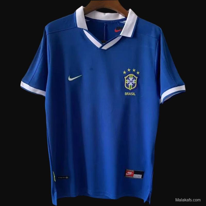 Retro 1970 Brazil Away Blue Jersey