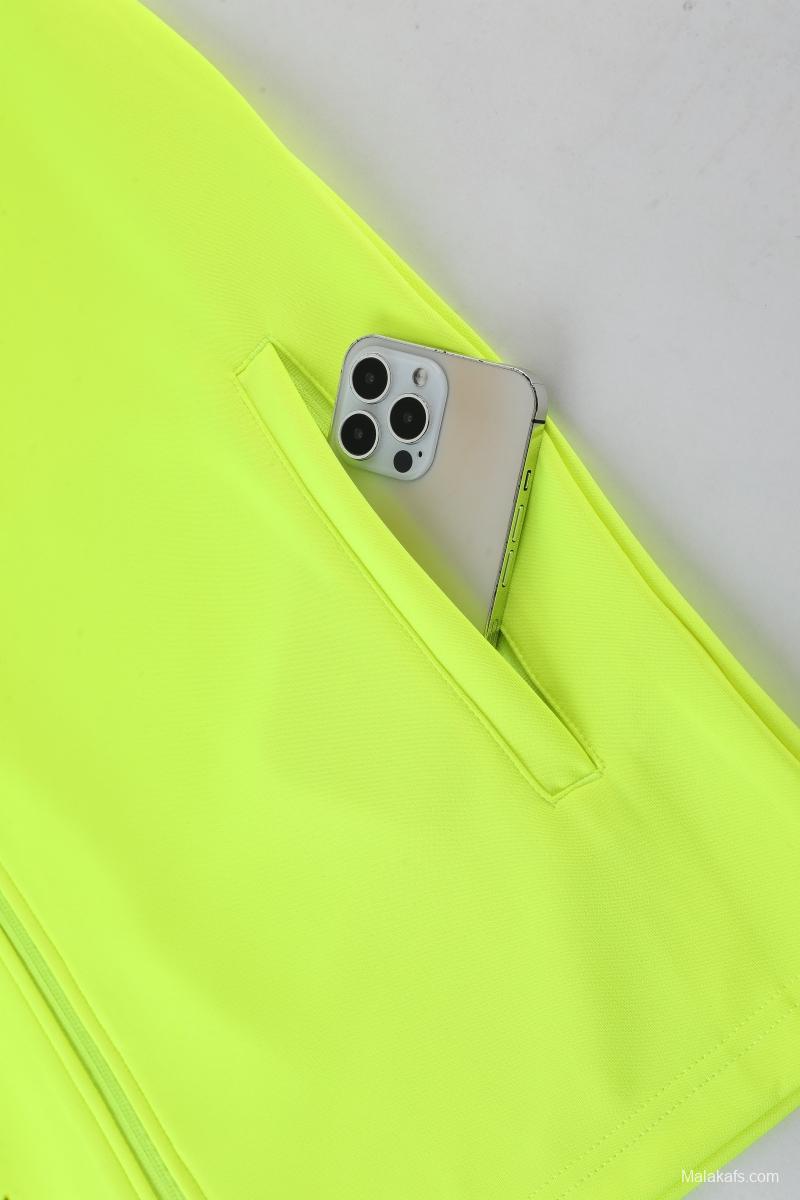 2022 Senegal Fluorescent Yellow Full Zipper Tracksuit