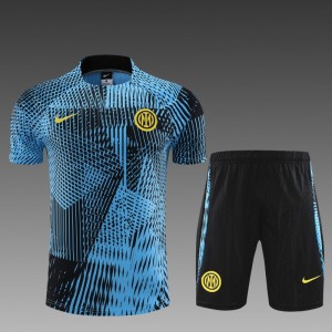 23 24 Inter Milan Black Blue Short Sleeve+Shorts