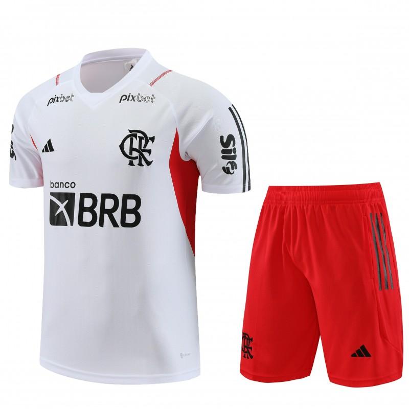 23/24 Flamengo White Short Sleeve Jersey+Shorts