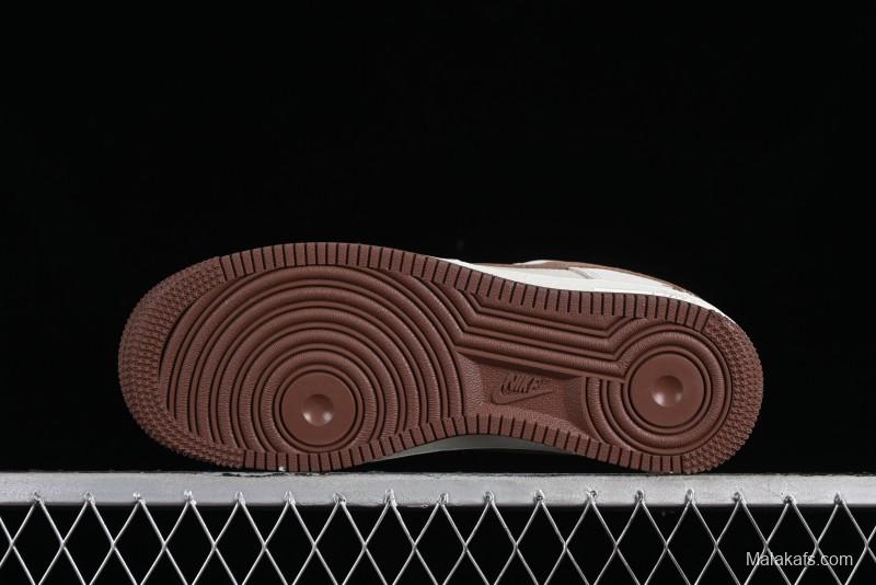 Nike Air Force 1 '07 Low Stussy Collaboration - Coffee Pig Suede Low-Top Casual Sneakers - HD1968-017