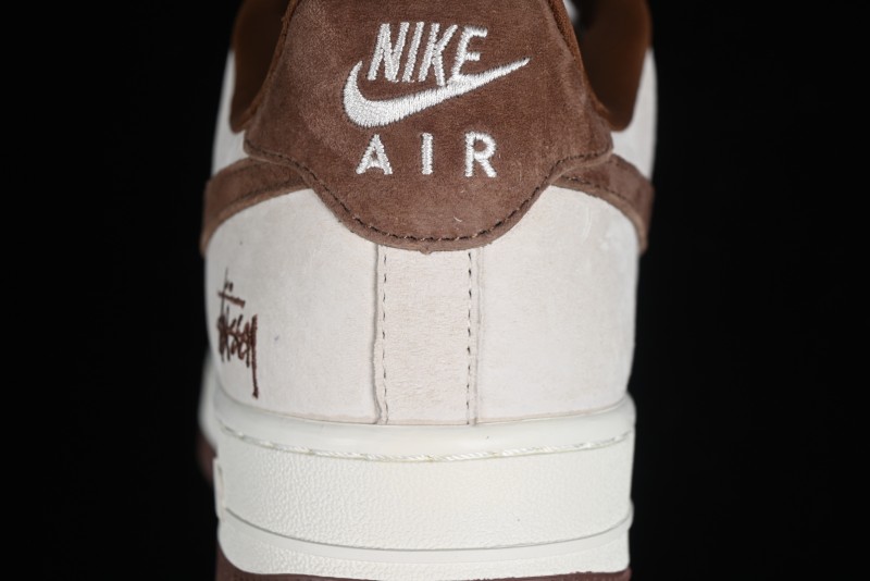 Nike Air Force 1 '07 Low Stussy Collaboration - Coffee Pig Suede Low-Top Casual Sneakers - HD1968-017