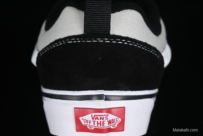 Vans Classics Knu Skool Patchwork Letter Lace-Up Chunky Tongue Platform Sneakers - VN0009QCBLK