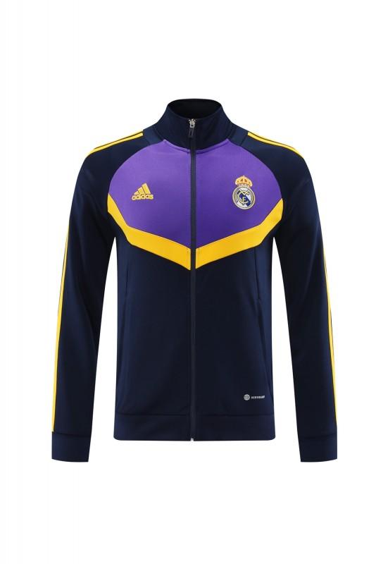 24/25 Real Madrid Black/Purple Full Zipper Jacket +Long Pants