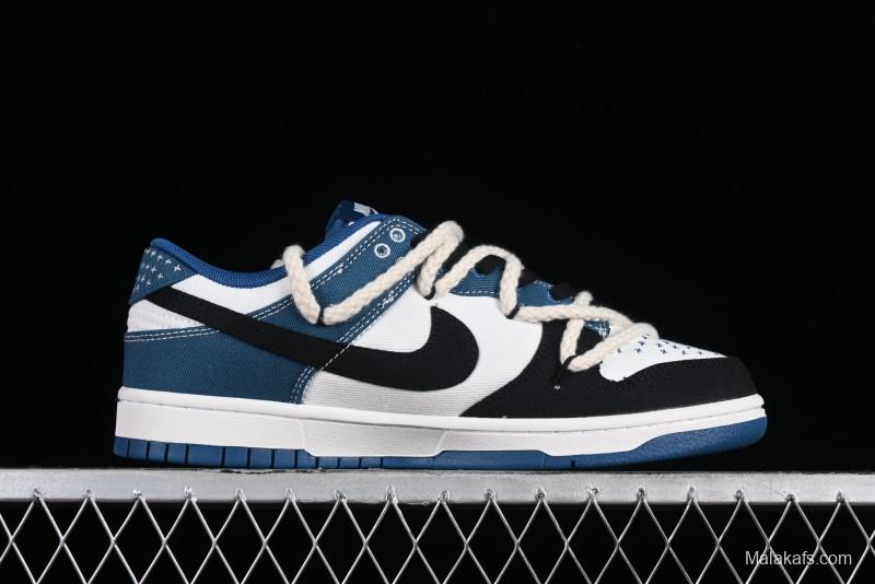 Nike Dunk Low High Street Style Ocean Protection Deconstructed SB Lace-Up Casual Skate Shoes - DV0834-101