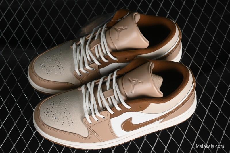 Nike Air Jordan 1 Low AJ1 Khaki Yellow Low-Top Casual Lifestyle Sneakers - HF5753-221