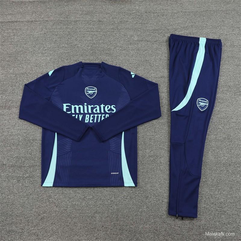 24/25 Arsenal Blue Half Zipper Jacket+Long Pants