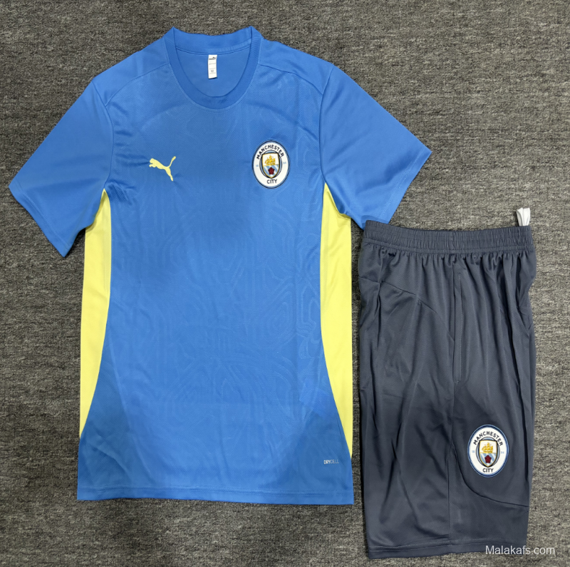 24/25 Kids Manchester City Sky Blue Short Sleeve Jersey+Shorts