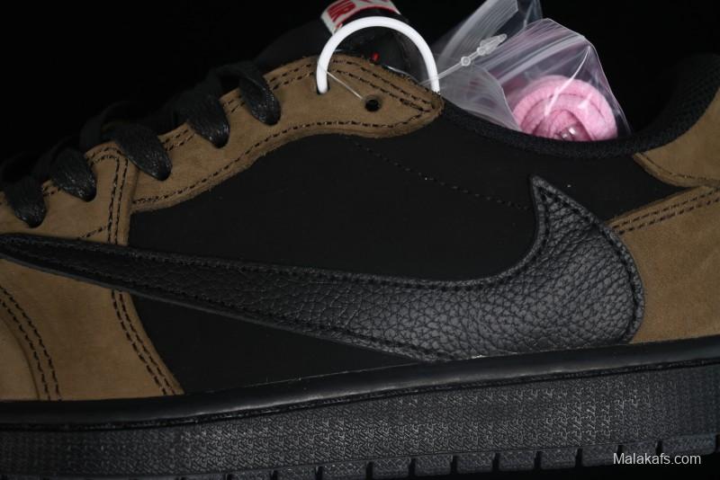 Nike Travis Scott x Air Jordan 1 Low OG AJ1 Reverse Swoosh Sneakers - DM7866-202