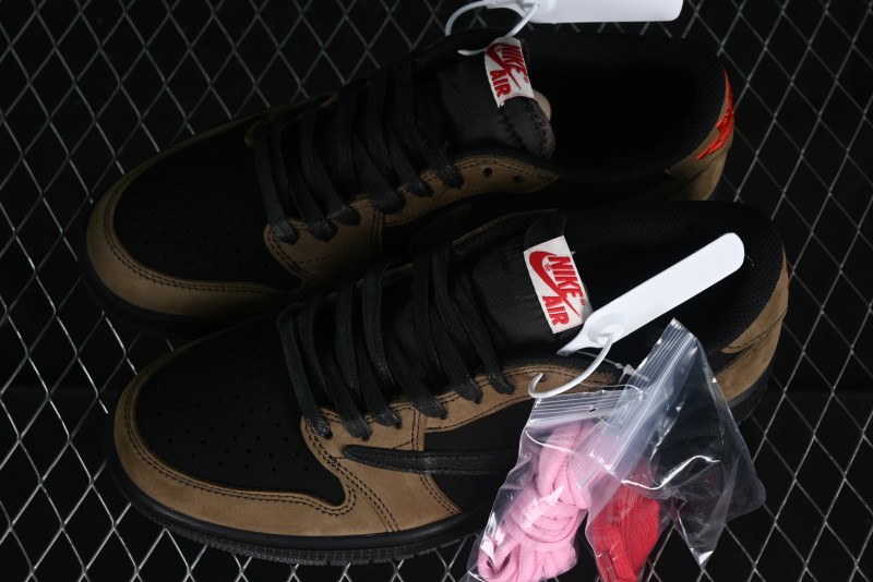 Nike Travis Scott x Air Jordan 1 Low OG AJ1 Reverse Swoosh Sneakers - DM7866-202