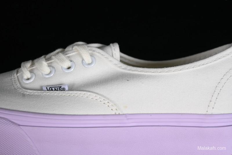 Vans Authentic White Purple Canvas Skate Shoes - VN0009PVCGX