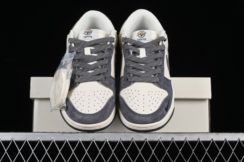 Nike SB Dunk Low Lightning Collaboration - Off White Navy Blue Small Blue Swoosh Anniversary High-End Custom Low-Top Casual Sneakers - XD1688-032