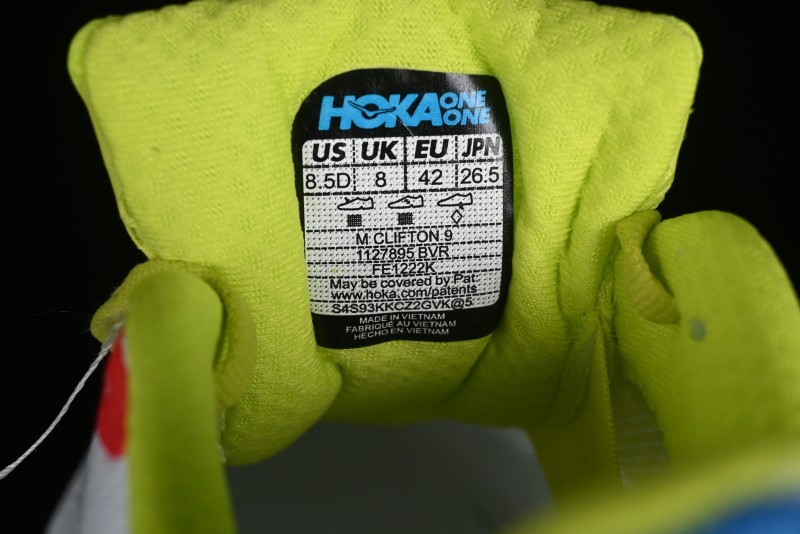 HOKA ONE ONE Clifton 9 Lightweight Knit Mesh Running Shoes with Enhanced Cushioning - 1127895 BVR