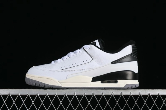 Nike Air Jordan 2/3 Retro Low Top Basketball Shoes in White/Black/Sail/Cement Grey - FD0383-100