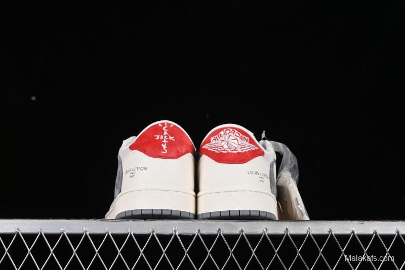 Nike Travis Scott x Fragment Design x Air Jordan 1 Low OG SP AJ1 LV Collaboration Casual Sneakers - XY2688-103