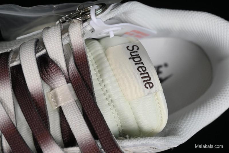 Nike SB Dunk Low Supreme Collaboration - White Brown Two-Tone Anniversary High-End Custom Low-Top Casual Sneakers - BB8657-106
