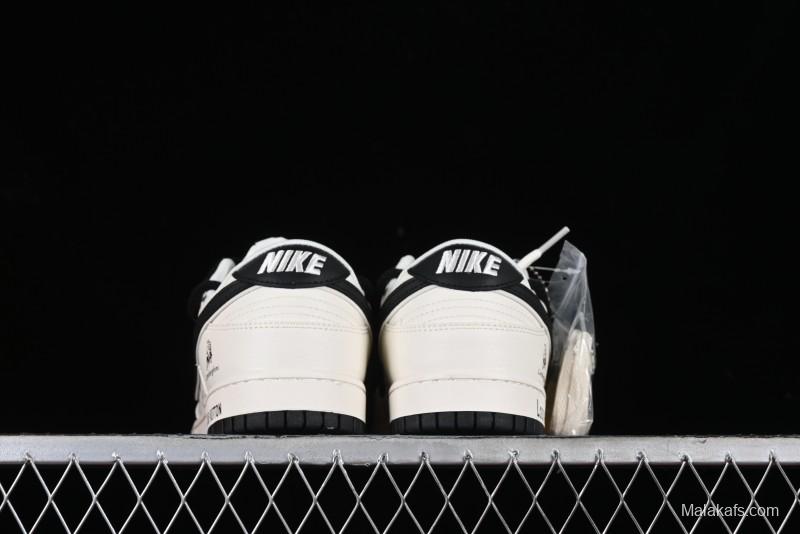 Nike SB Dunk Low LV Collaboration - Lamborghini Strap White Black Hook Anniversary High-End Custom Low-Top Casual Sneakers - SJ2068-261