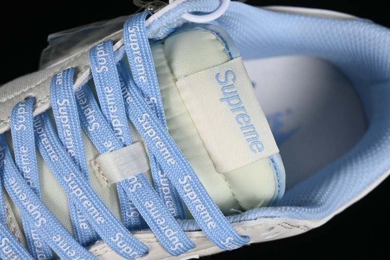 Nike SB Dunk Low Supreme Collaboration - Sky Blue Canvas Anniversary Custom Low-Top Casual Skate Shoes - BB6698-513