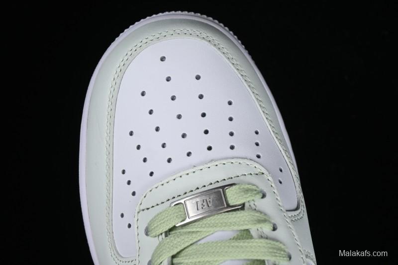 Nike Air Force 1 '07 Low Casual Sneakers with Anime-inspired Green Apple Spray Paint Design - DY8899-002