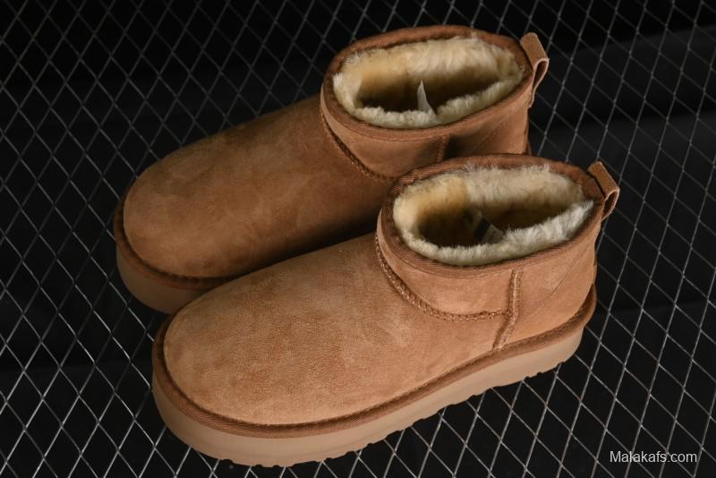UGG Classic Ultra Mini Platform 3CM Wool Short Boots with TREADLITE Outsole - 1135092