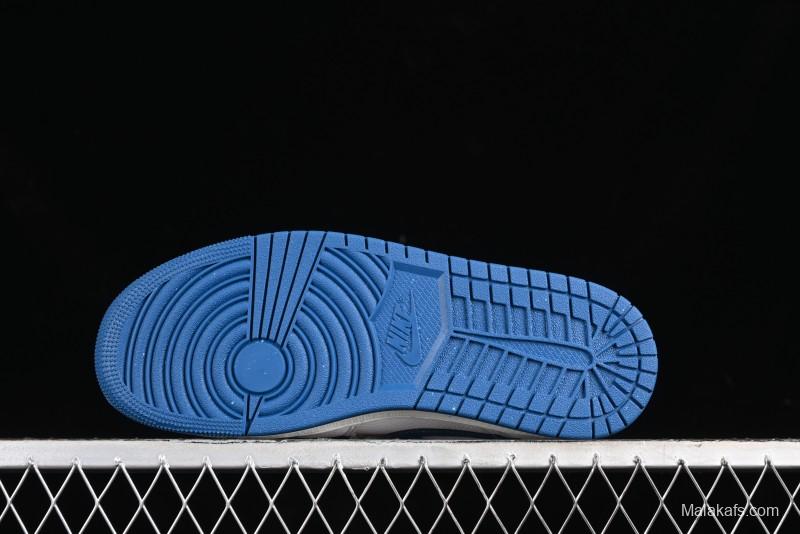 Nike Air Jordan 1 Mid Basketball Shoes Industrial Blue - FN5215-141