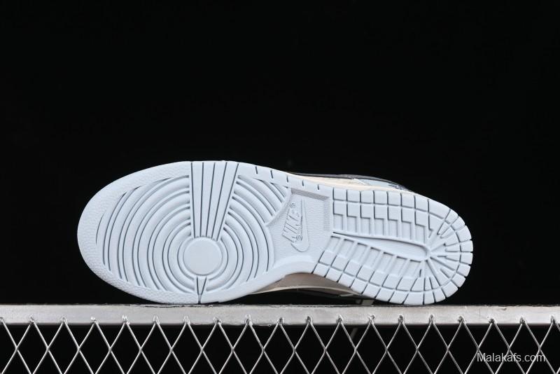 Nike SB Dunk Low Stussy Collaboration Anniversary Edition Light Blue Custom Low-Top Casual Skate Shoes - CF3688-012