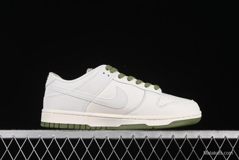 Nike SB Dunk Low Gucci Collaboration - Off White with Green Swoosh Anniversary High-End Custom Low-Top Casual Skate Shoes - KK1888-007
