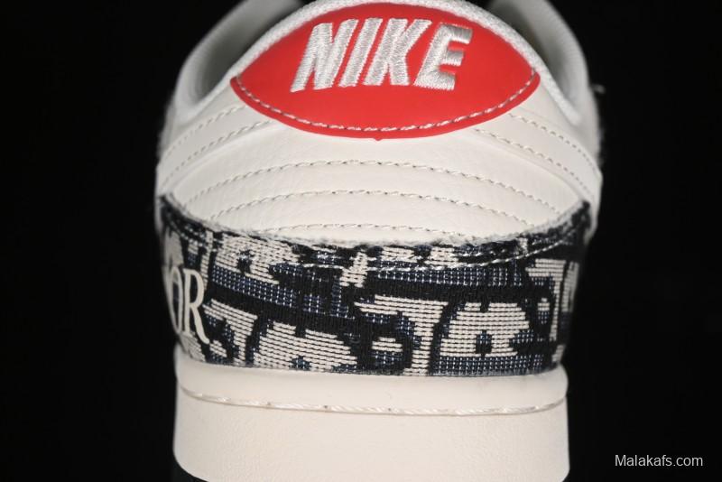 Nike SB Dunk Low Dior Collaboration - Black Grey Pattern Anniversary High-End Custom Low-Top Casual Sneakers - XY1688-010