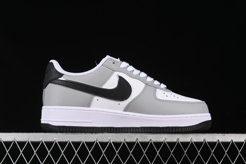 Nike Air Force 1 '07 Low White Grey Black Double Swoosh Casual Sneakers - DY8899-001