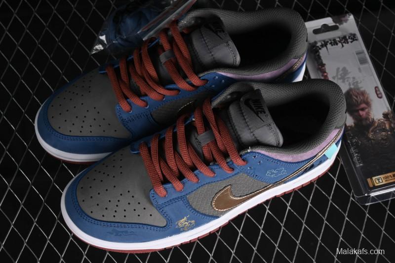 Nike Dunk Low Retro Deconstructed Casual Sneakers with Black Myth WuKong Theme - DV2433-109