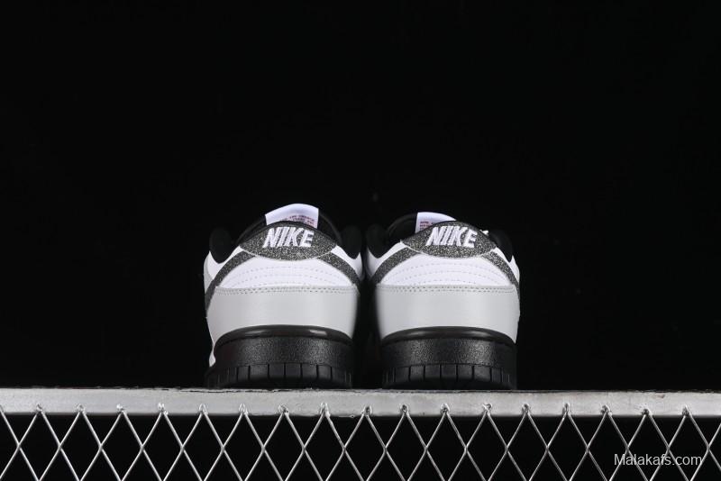 Nike Dunk Low "Glitter Swoosh" Light Silver SB Low-Top Casual Skate Shoes - HQ3462-191