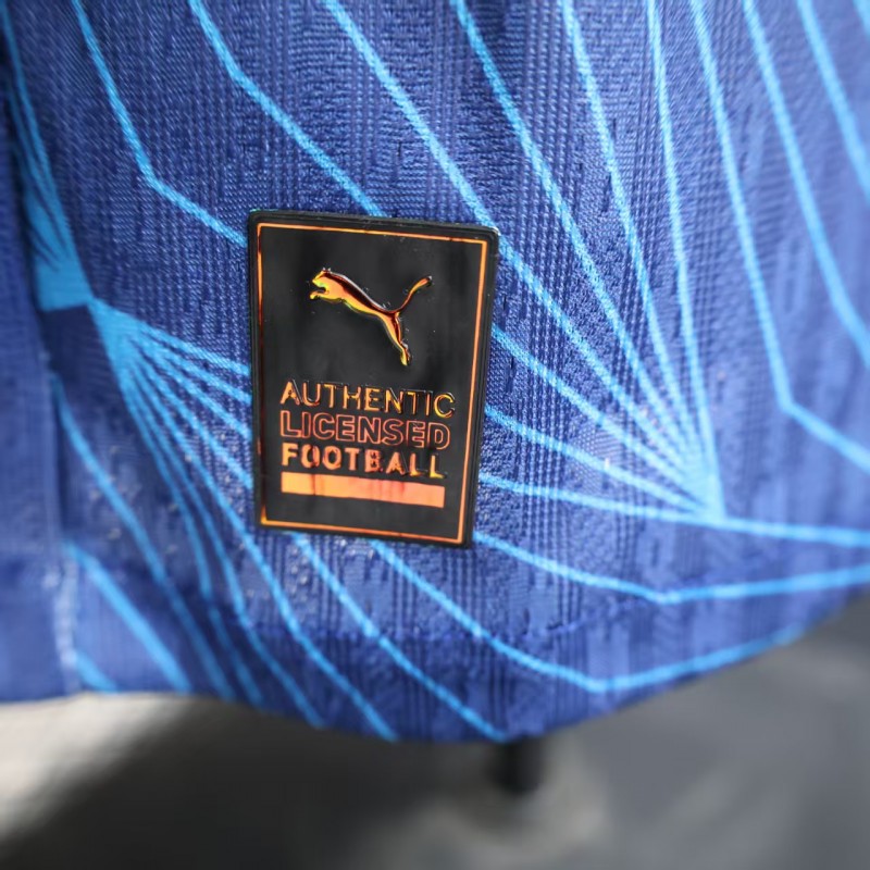 Player Version 25/26 RB Bragantino Blue with Geometric Pattern and Red Bull Logo Jersey
