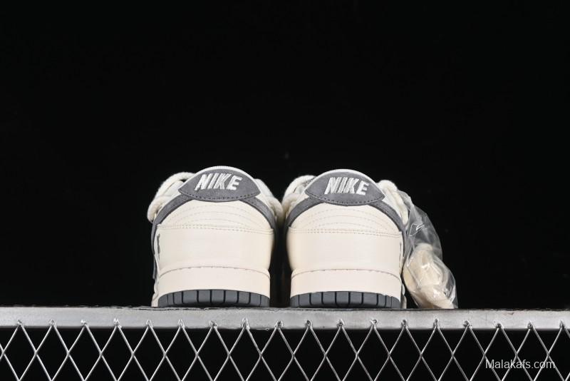 Nike SB Dunk Low Violent Bear Series - Lace-Up Beige with Grey Check - Anniversary Custom Edition Low-Top Casual Skate Shoes - SJ2068-289
