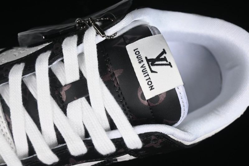 Nike SB Dunk Low LV Collaboration - Embossed White Black Print Anniversary High-End Custom Low-Top Casual Sneakers - DQ1098-361
