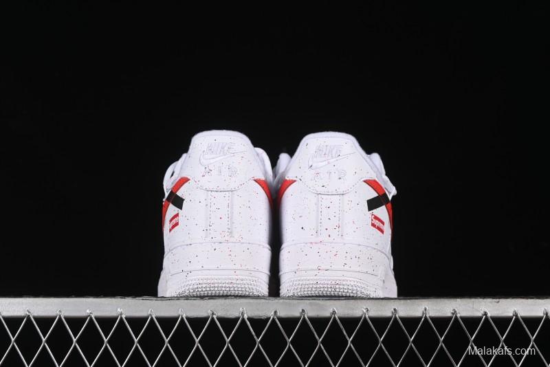 Supreme x Nike Air Force 1 '07 Low Casual Sneakers with Broken Swoosh and Anime-Inspired Spray Paint Design - CU9225-101