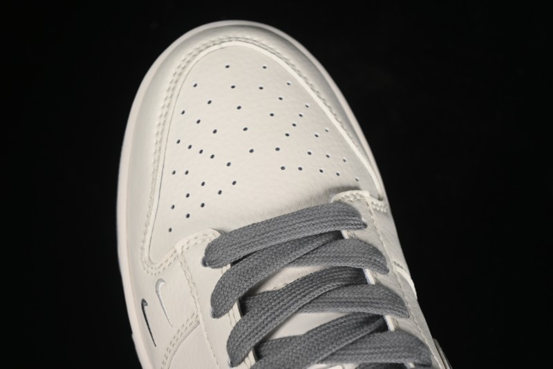 Nike SB Dunk Low Stussy Collaboration - Off White Dark Grey Swoosh Anniversary Custom Low-Top Casual Skate Shoes - DQ1098-382