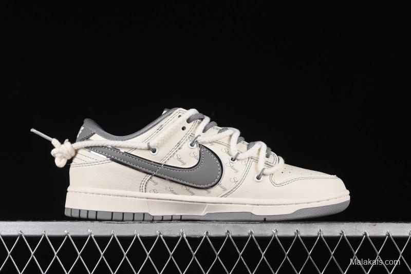 Nike SB Dunk Low Stussy Bandana Grey Check Anniversary Custom Low-Top Casual Skate Shoes - SJ2068-310