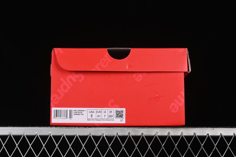 Nike Travis Scott x Fragment Design x Air Jordan 1 Low OG SP AJ1 Supreme Collaboration - Green Canvas Swoosh Low-Top Casual Sneakers - JH6088-706