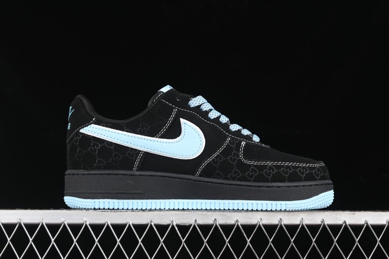 Nike Air Force 1 '07 Low Stussy Collaboration - Black Tiffany Low-Top Casual Sneakers - KK1988-008