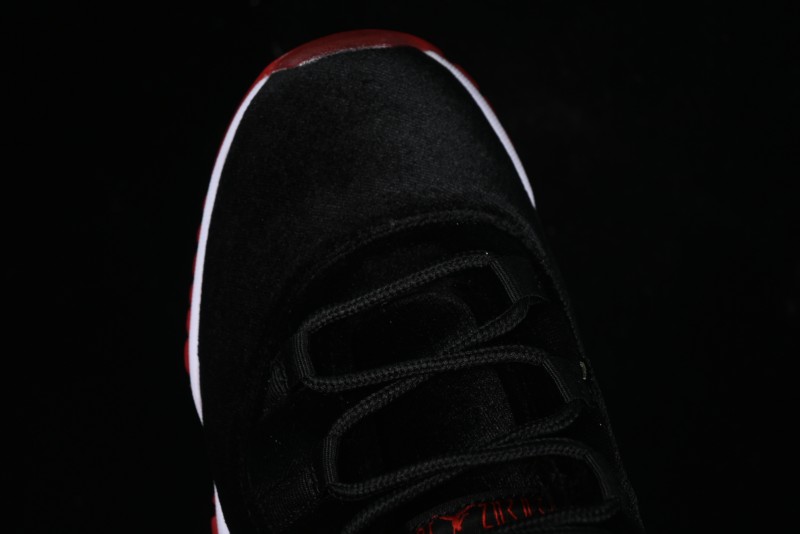 Nike Air Jordan 11 Retro "Bred Velvet" Basketball Shoes with Velvet Overlay - DB5457-061