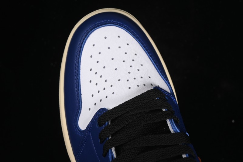 Nike Air Jordan 1 Retro High Basketball Shoes in White Deep Royal Blue - DZ5485-100