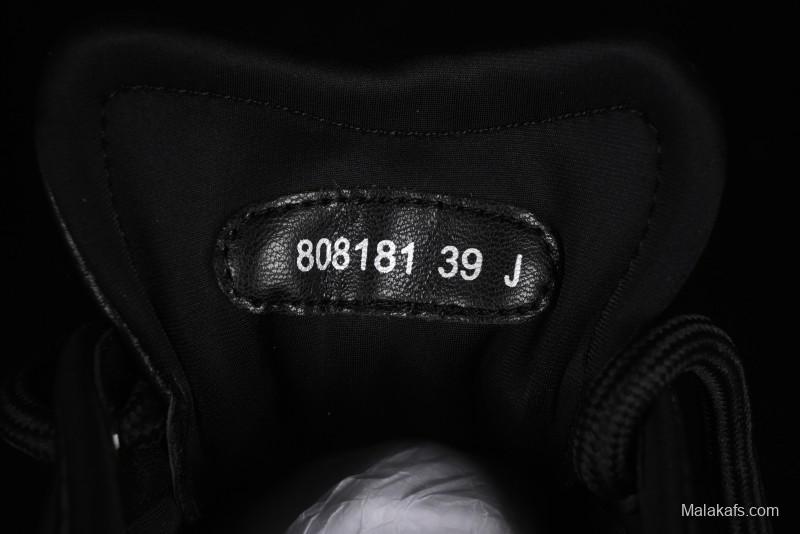 Alexander McQueen Flexion Retro Sneakers in Black with Diamond Grain Calfskin - 8.F6