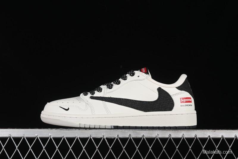 Nike Travis Scott x Fragment Design x Air Jordan 1 Low OG SP AJ1 Supreme Collaboration - JH6088-704