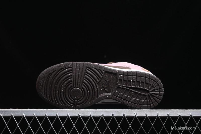 Nike Dunk Low 85 Double Swoosh Series Strawberry Chestnut SB Low Top Casual Skate Shoes - HV1799-161