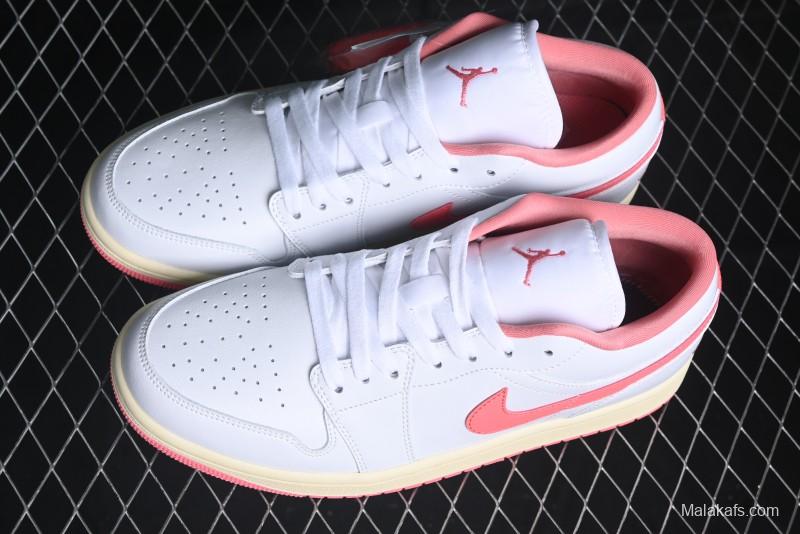 Nike Air Jordan 1 Low AJ1 White Pink Low-Top Casual Sneakers - DC0774-109