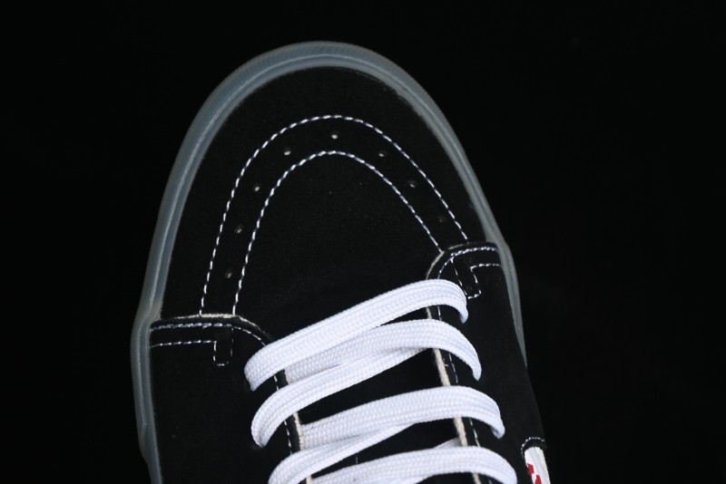 Palm Angels x Vans Sk8-Mid Collaboration Mid-Top Skate Shoes with Distressed Sole - VN000CRPGRN